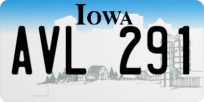 IA license plate AVL291