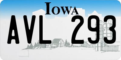 IA license plate AVL293