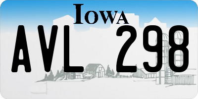 IA license plate AVL298