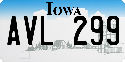 IA license plate AVL299