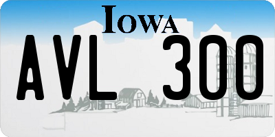 IA license plate AVL300