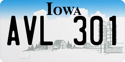 IA license plate AVL301