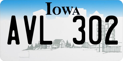 IA license plate AVL302