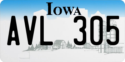 IA license plate AVL305