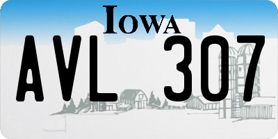 IA license plate AVL307