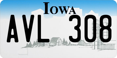 IA license plate AVL308