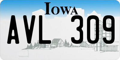 IA license plate AVL309