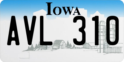 IA license plate AVL310