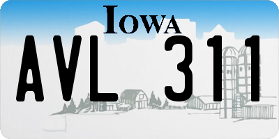 IA license plate AVL311