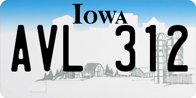 IA license plate AVL312