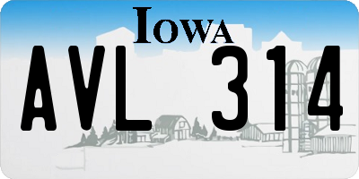 IA license plate AVL314