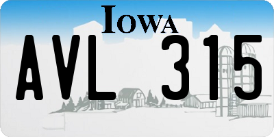 IA license plate AVL315
