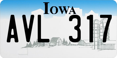 IA license plate AVL317