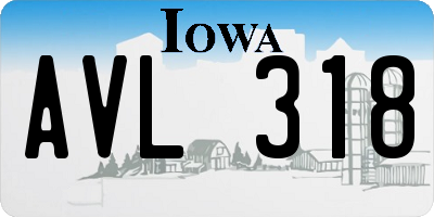 IA license plate AVL318