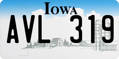 IA license plate AVL319