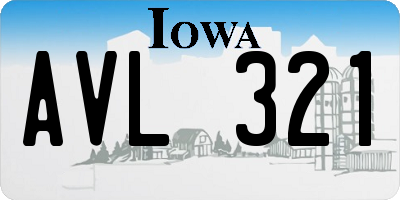 IA license plate AVL321