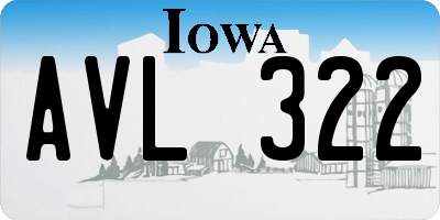 IA license plate AVL322