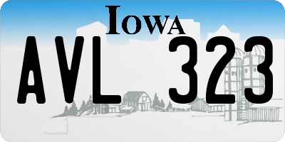 IA license plate AVL323