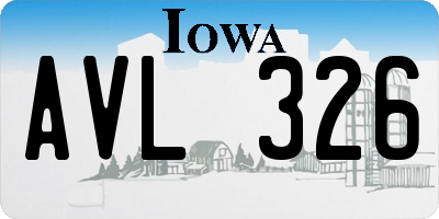 IA license plate AVL326