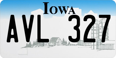 IA license plate AVL327