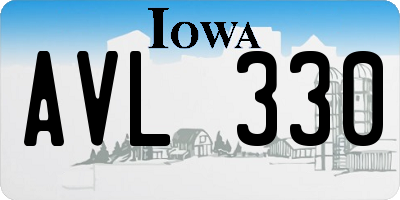 IA license plate AVL330