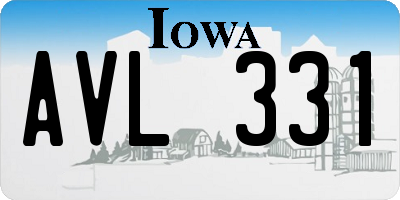 IA license plate AVL331