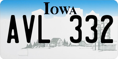 IA license plate AVL332