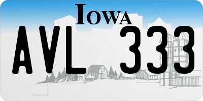 IA license plate AVL333