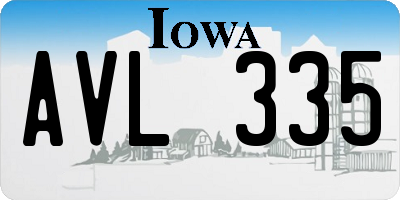 IA license plate AVL335