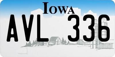 IA license plate AVL336