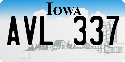 IA license plate AVL337