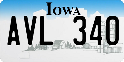 IA license plate AVL340