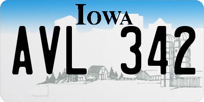 IA license plate AVL342
