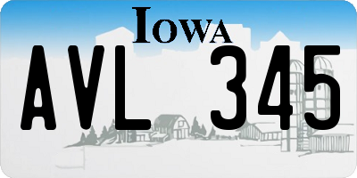 IA license plate AVL345