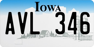 IA license plate AVL346