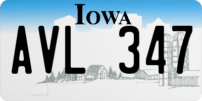 IA license plate AVL347