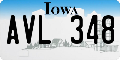 IA license plate AVL348