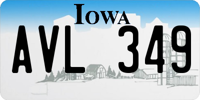 IA license plate AVL349