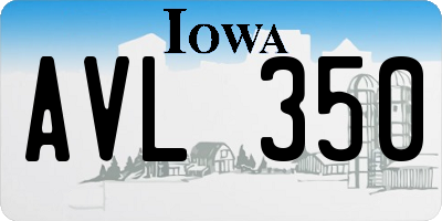 IA license plate AVL350