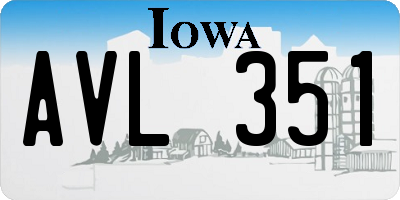 IA license plate AVL351