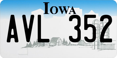 IA license plate AVL352