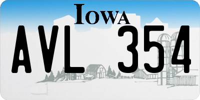 IA license plate AVL354