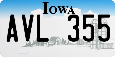IA license plate AVL355