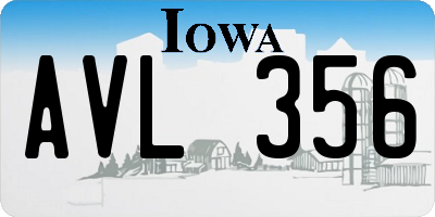 IA license plate AVL356