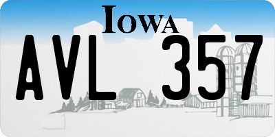 IA license plate AVL357
