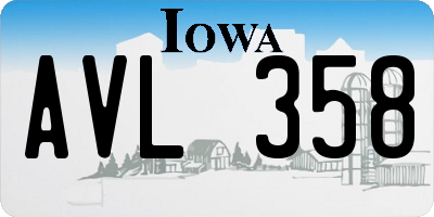 IA license plate AVL358
