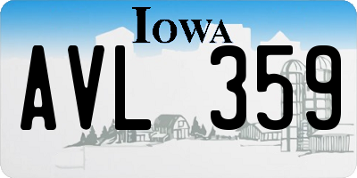 IA license plate AVL359