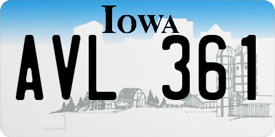 IA license plate AVL361