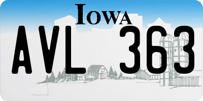 IA license plate AVL363