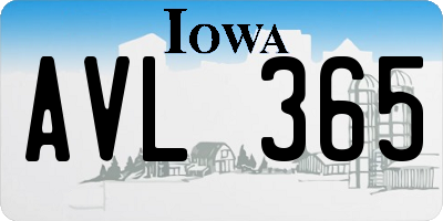 IA license plate AVL365